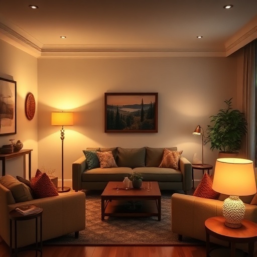 soft ambient lighting in a living room