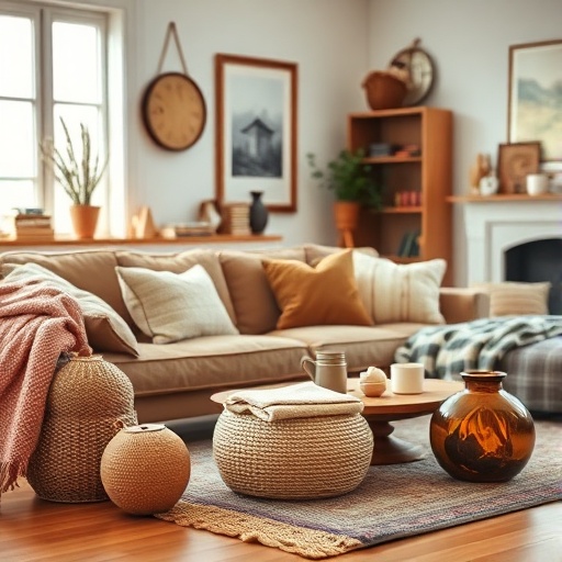 cozy accessories in a living room