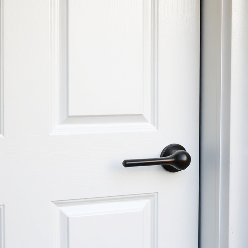 freshly painted front door with hardware