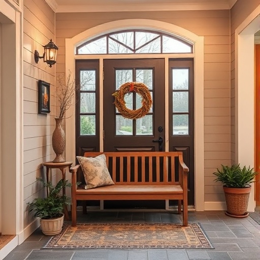 cozy seating area at home entrance
