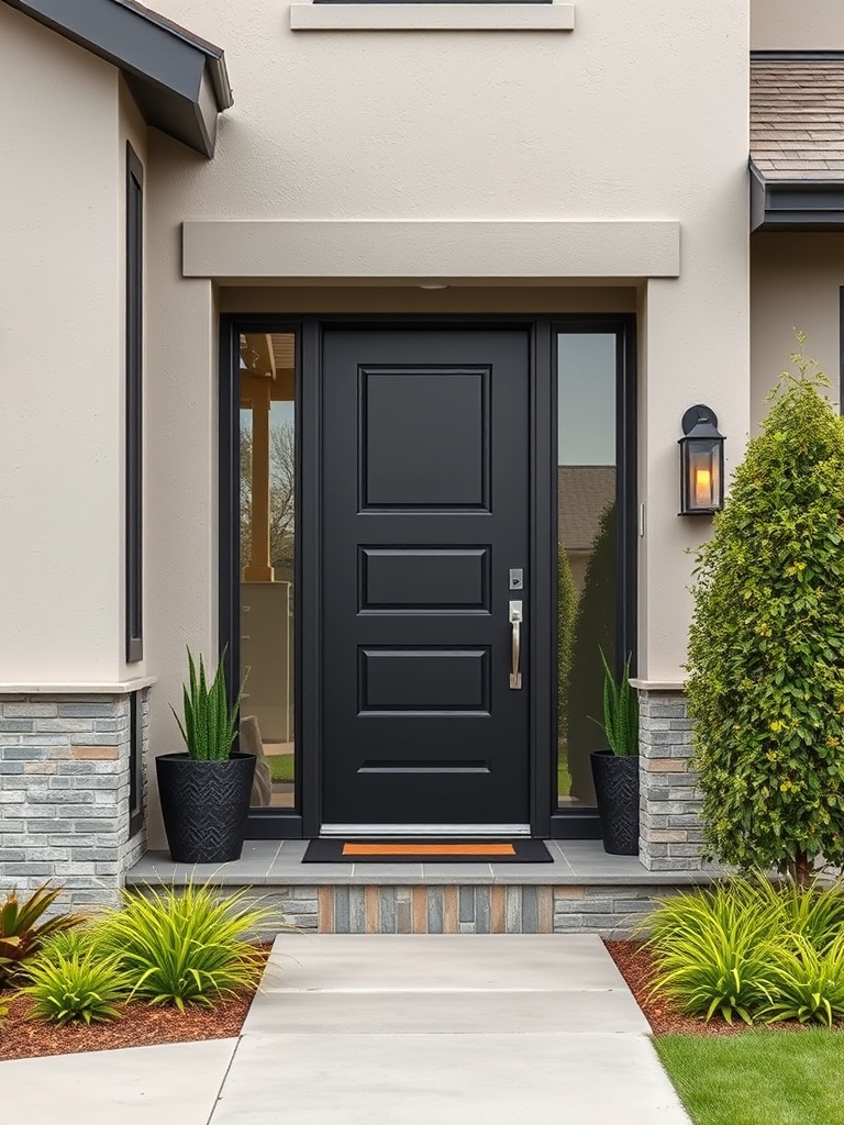 modern home entrance with stylish door
