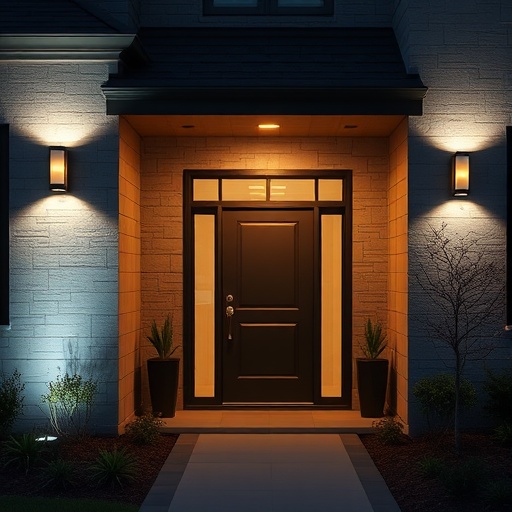 outdoor lighting for a modern entrance