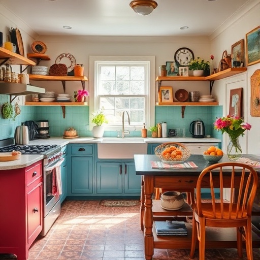vibrant kitchen showcasing personal decor