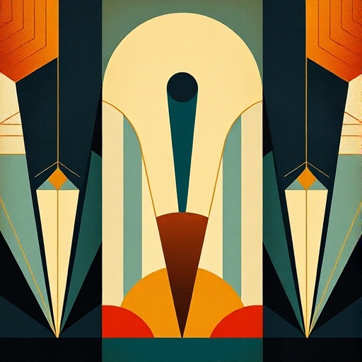 Art Deco artwork with geometric design