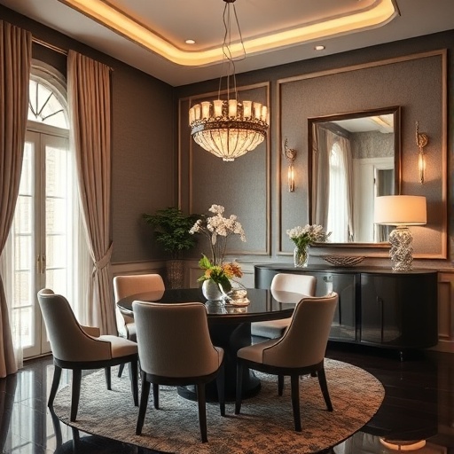 Art Deco dining room with statement furniture