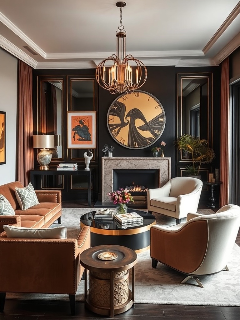 Art Deco living room with elegant furniture