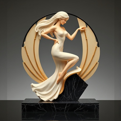 Art Deco sculpture with geometric themes
