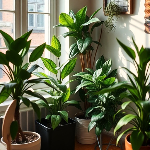 cozy corner with indoor plants