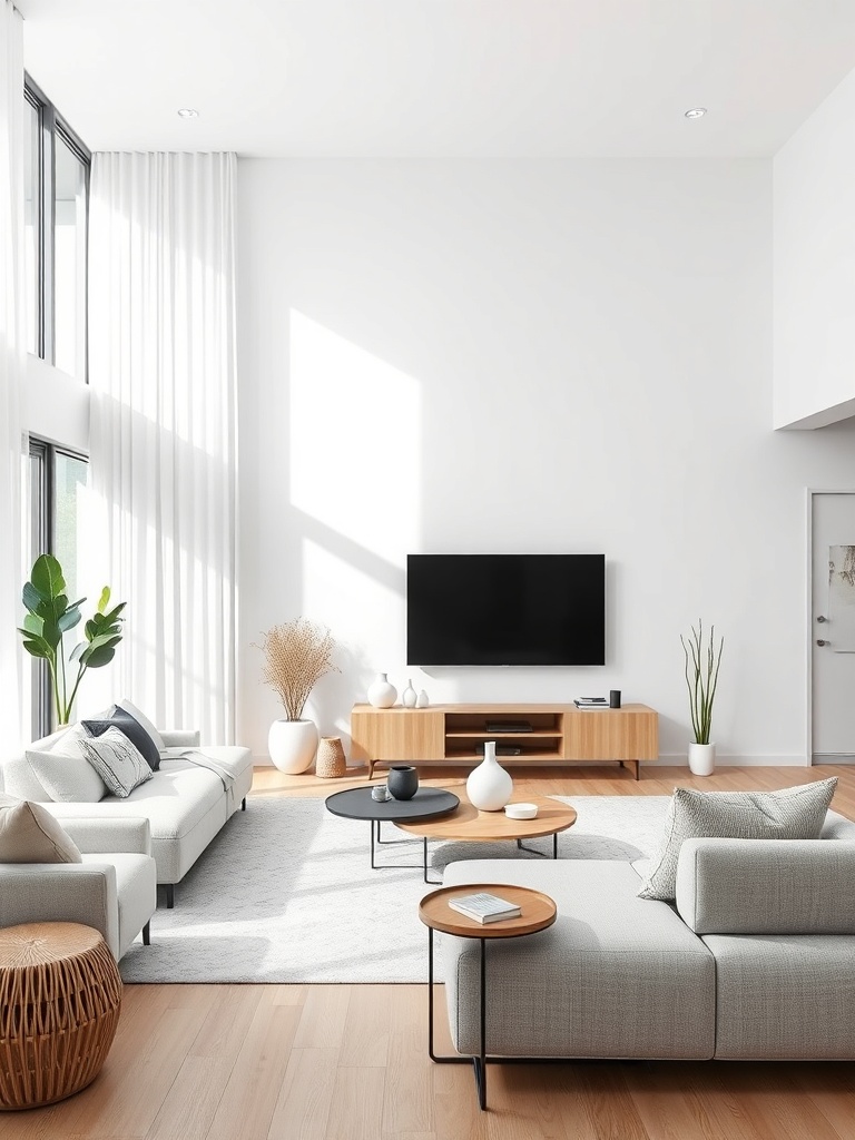 minimalist living room with neutral colors