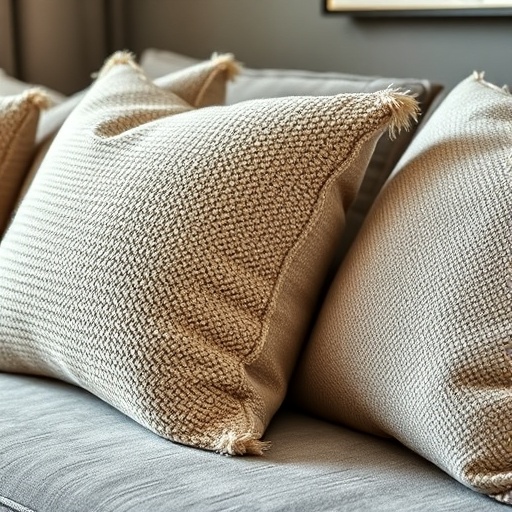 layered textured throw pillows