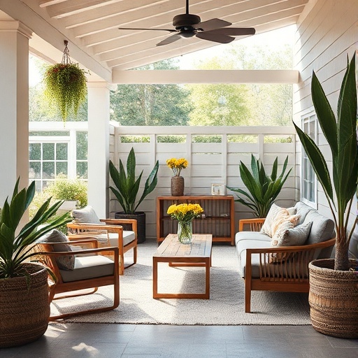 inviting outdoor transitional decor