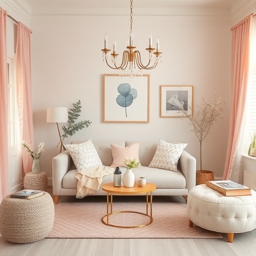 room with soft pastel decor