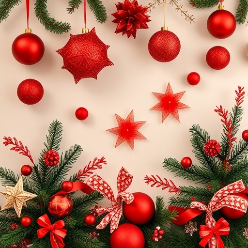 seasonal red decorations for Christmas