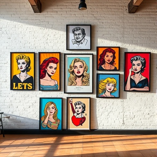 gallery wall with pop art