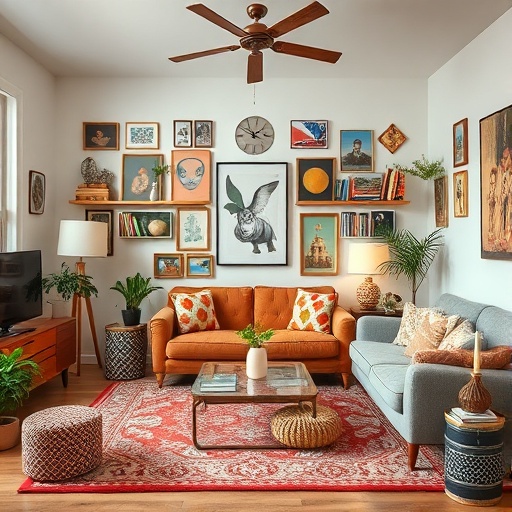 living space with quirky decor