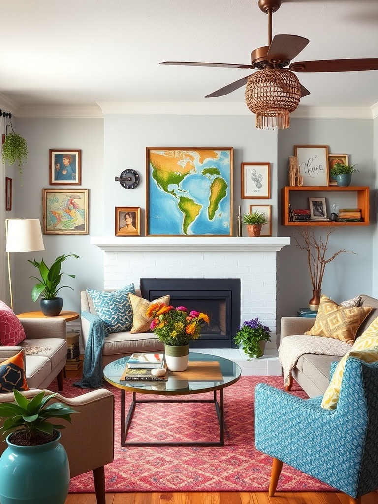 cozy living room with DIY decor