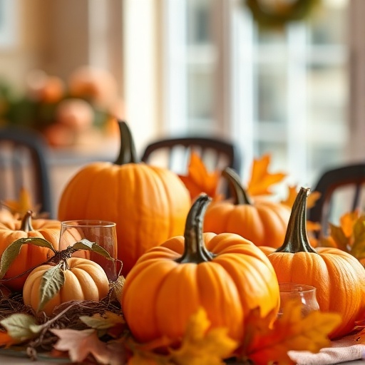 autumn centerpiece with pumpkins