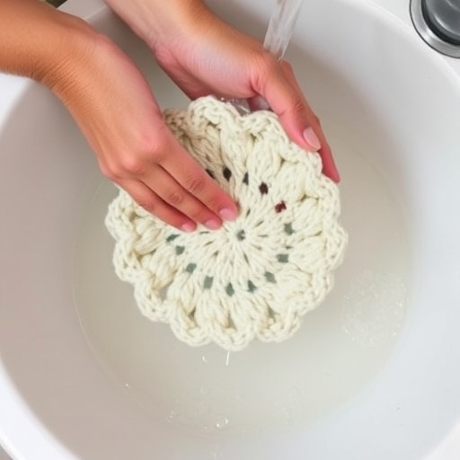 cleaning crochet items