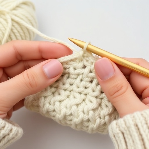 demonstrating crochet stitches
