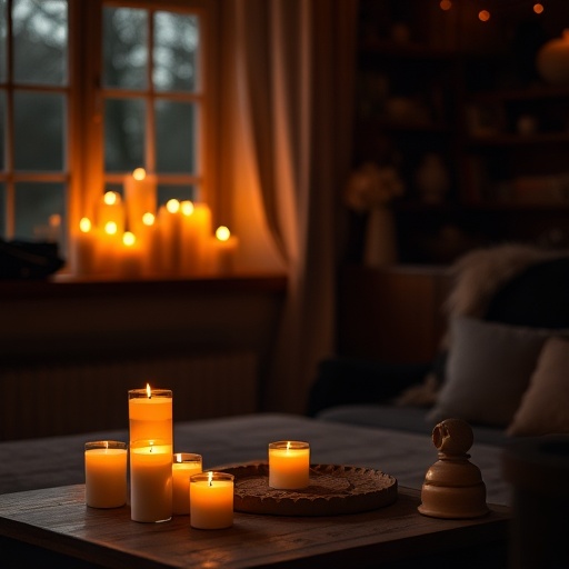 soft warm lighting with candles
