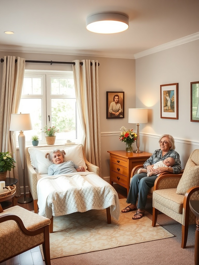 inviting nursing home space with family photos