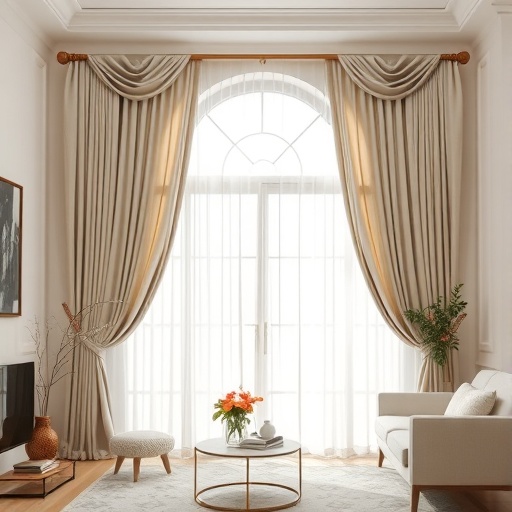 elegant curtains in a living room