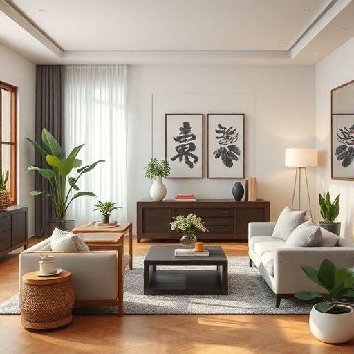 Feng Shui living space arrangement