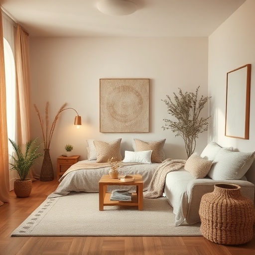 room with soft color palette