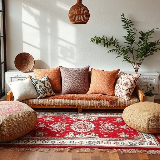 layered textiles in decor