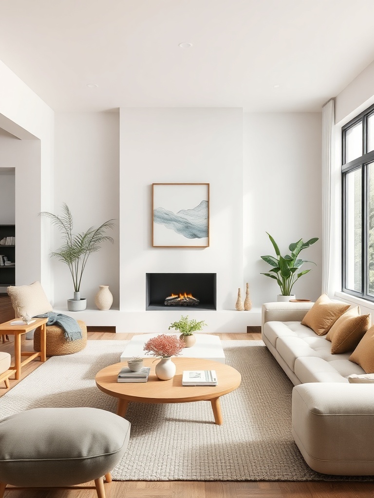 serene living room with Asian decor