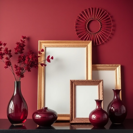 decorative burgundy accents