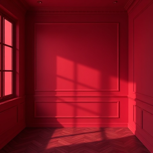 room with warm burgundy walls