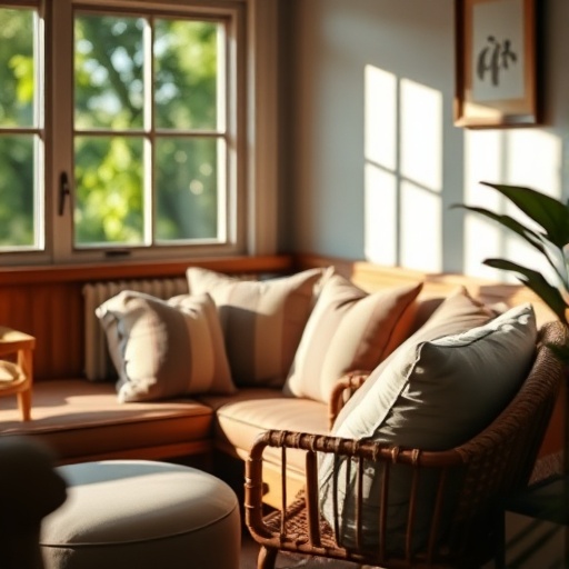cozy seating area with cushions