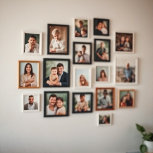 gallery wall with family photos