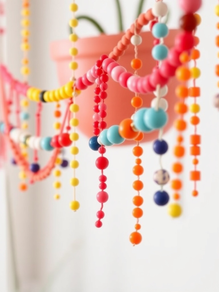 colorful wooden bead garland