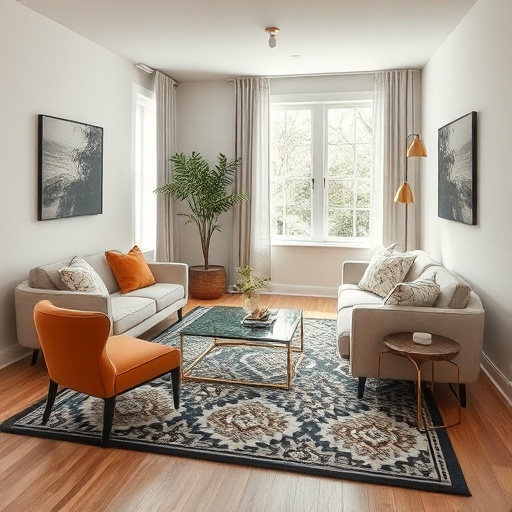area rug in small living space
