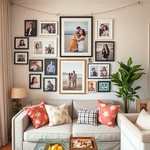 family photos in small apartment