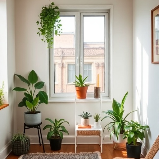 indoor plants in small apartment