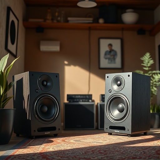 portable speakers in a cozy setting