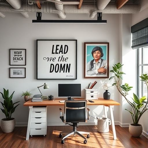 office with motivational art