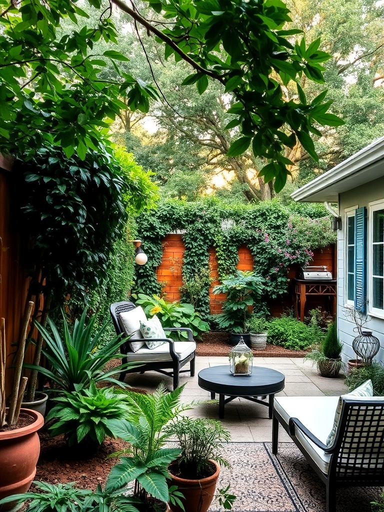 serene backyard with seating area