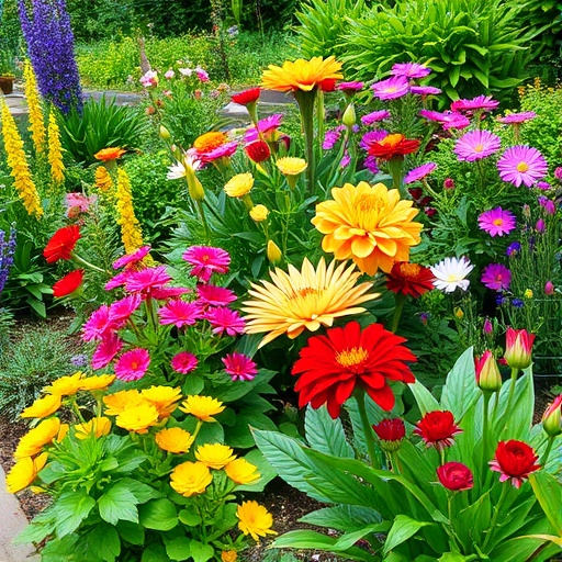 colorful plants in a garden