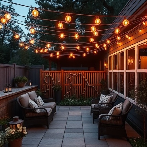 outdoor string lights on a patio