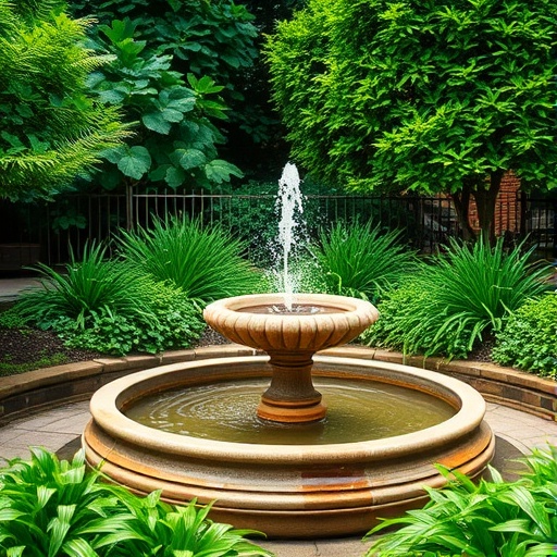 tranquil garden fountain