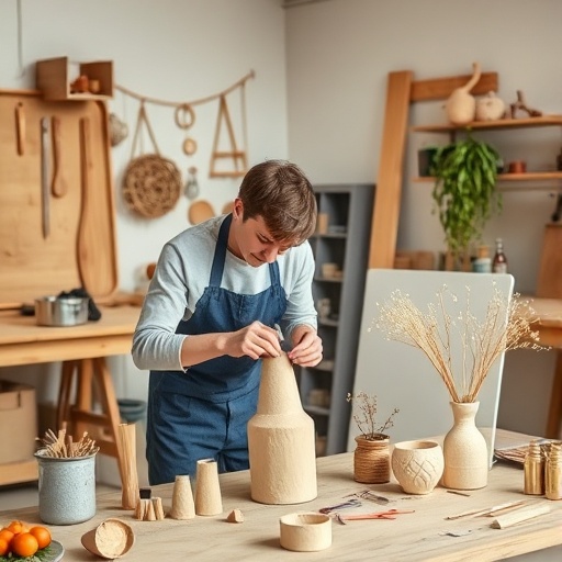 person working on DIY decor project