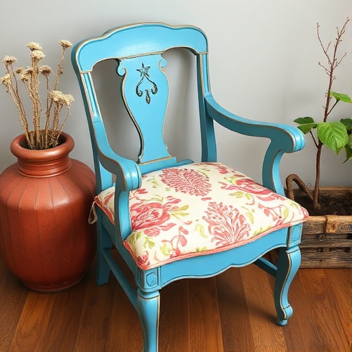upcycled chair with fresh paint