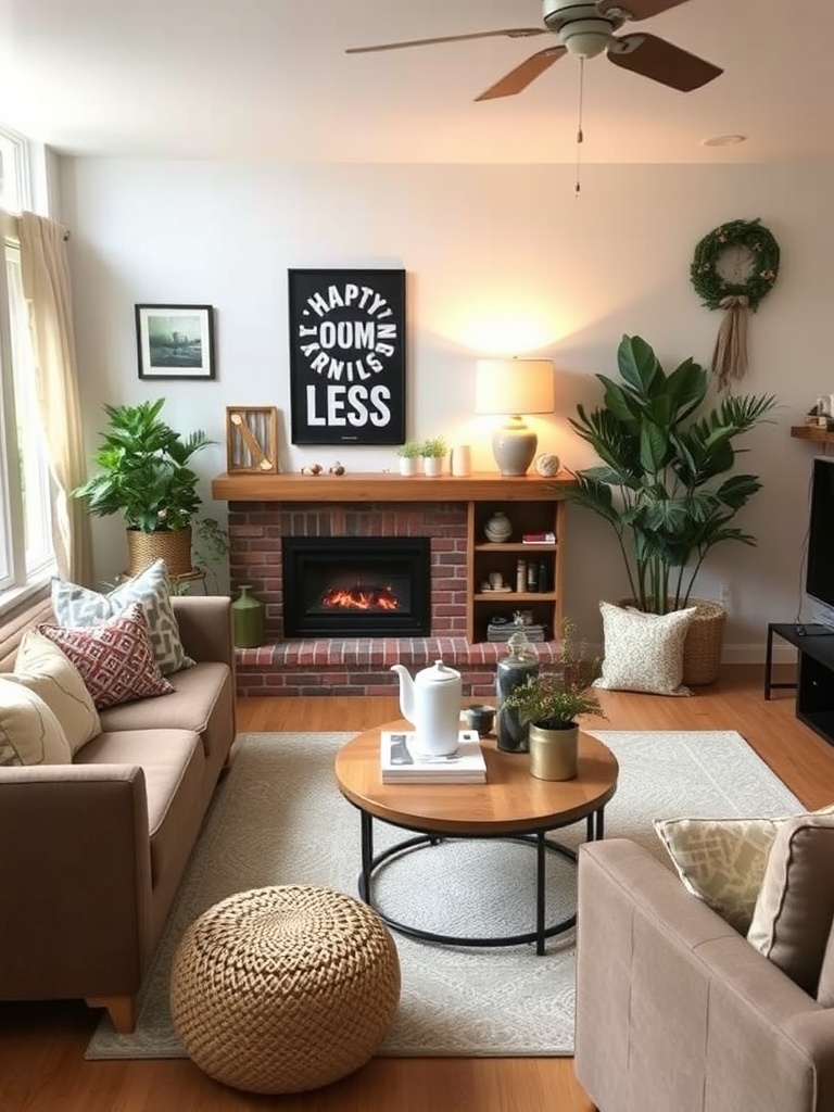 cozy living room with DIY decor