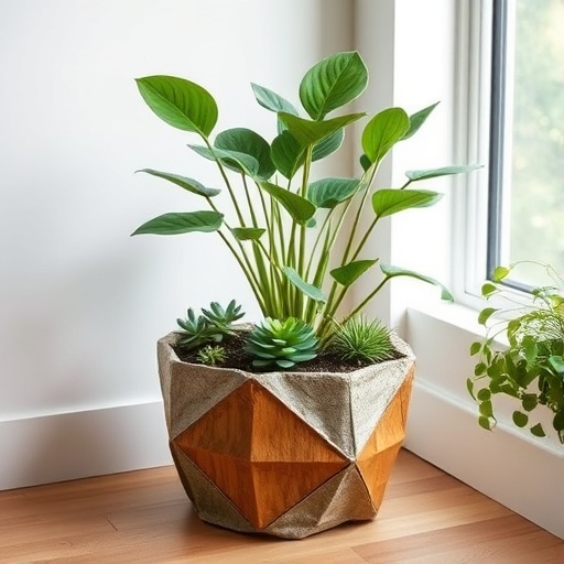 indoor planter with plants