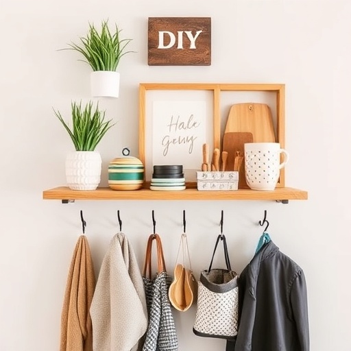 shelf with functional decor items