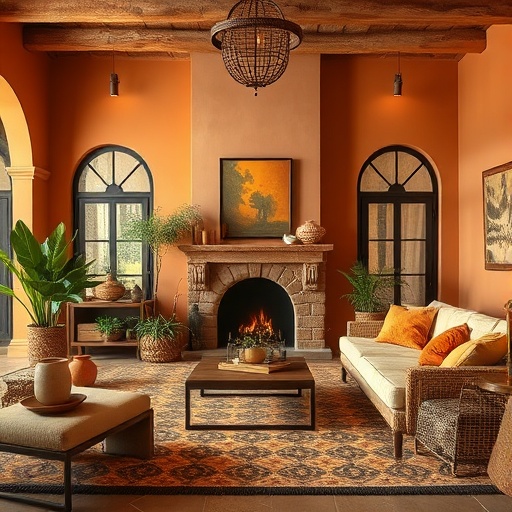 room with earthy color palette